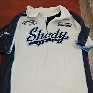 vintage mens Polo - Cream and Navy